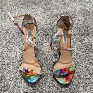 Steve Madden Multicolor Floral Strappy Heels